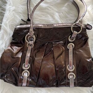 Elegant Brown faux Leather Handbag